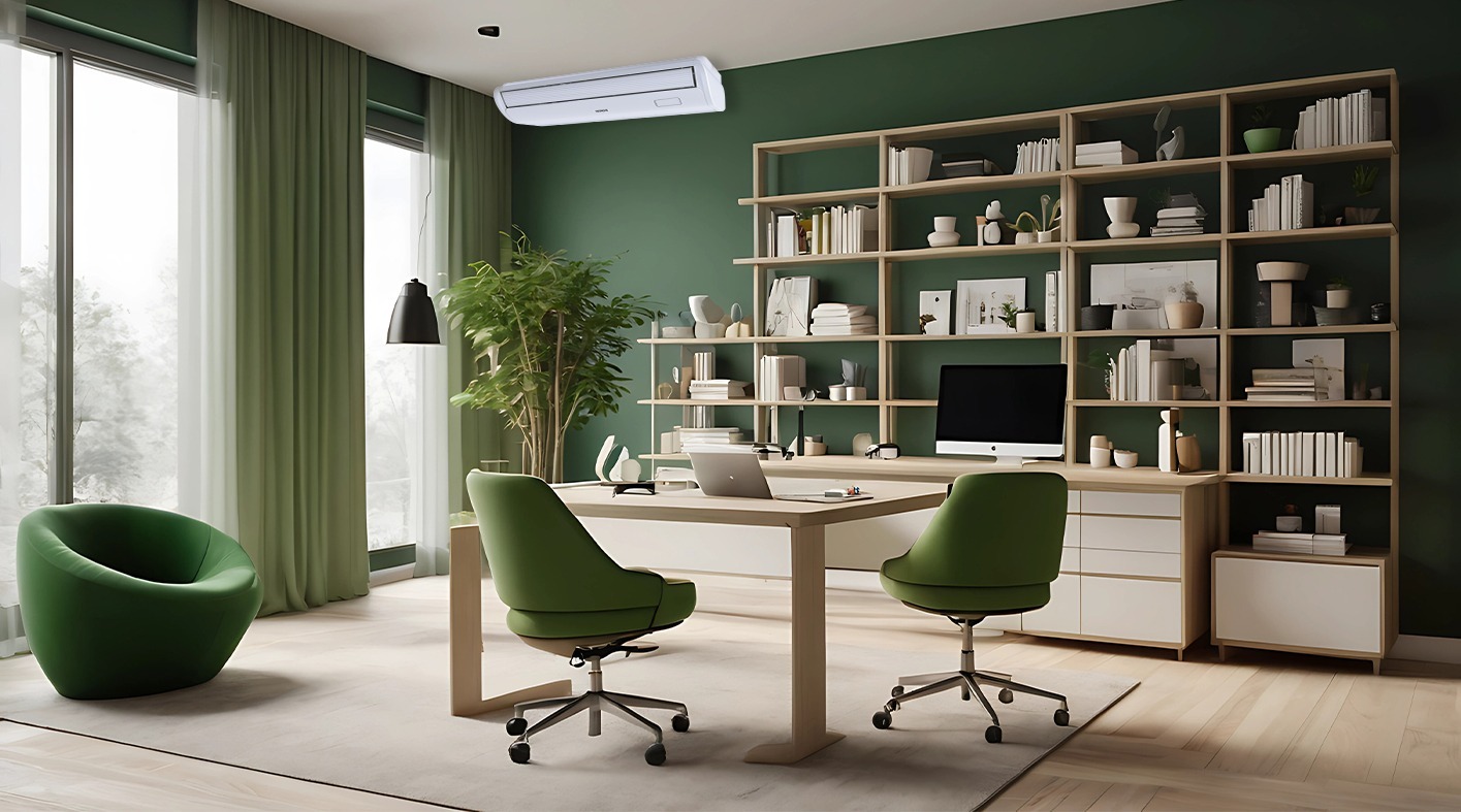 Sistema de climatização industrial em funcionamento para conforto térmico.